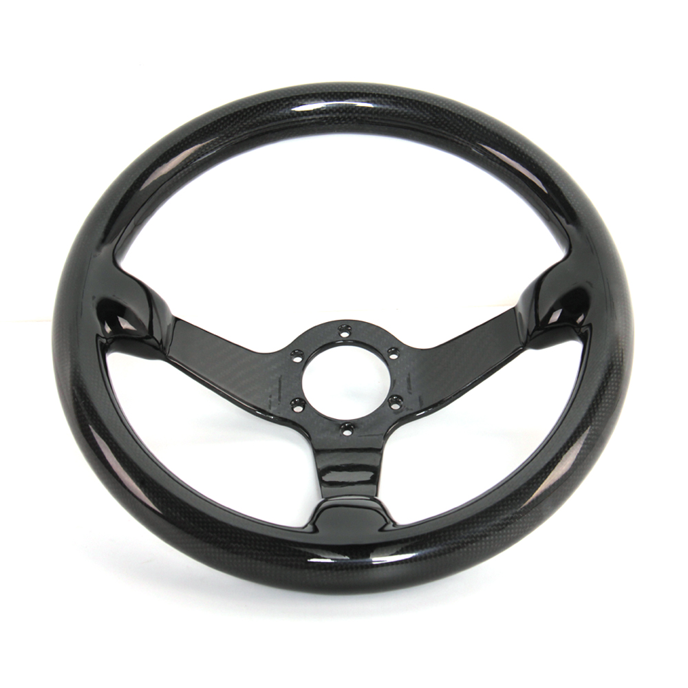 thumbnail image 2 of Hiwowsport Carbon Fiber Racing Steering Wheel Horn Button Cover Ring – 6 Holes, Quick Release Fit 2 of 5
