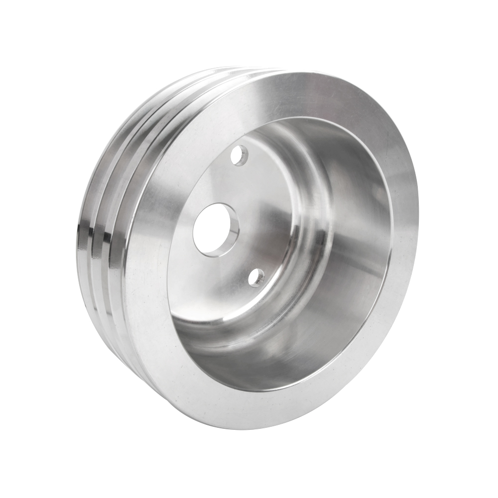 Chevy Aluminum Crankshaft Pulley 3 Groove LWP Long Water Pump SBC 350 Crank