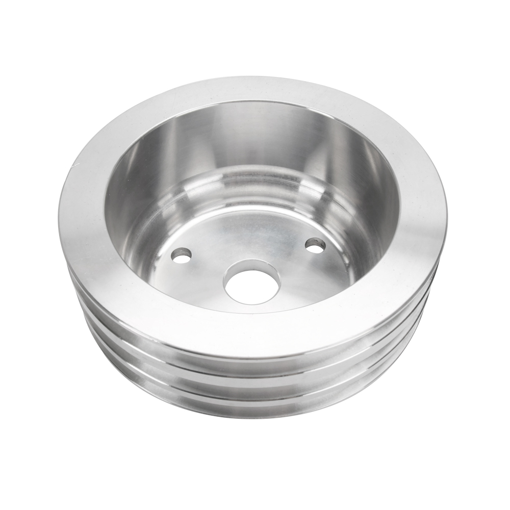 Chevy Aluminum Crankshaft Pulley 3 Groove LWP Long Water Pump SBC 350 Crank